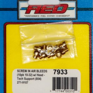 10-32 Screw-In Air Bleed (10pk) w/Head