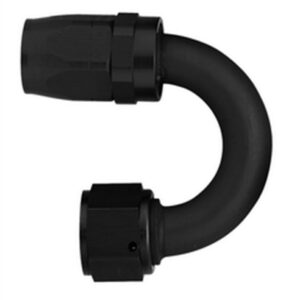 #12 180 Deg Hose End Black
