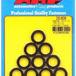 Black Washers - 12mm ID x 3/4 OD (10)