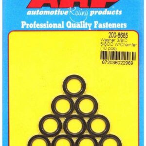 Black Washers - 3/8 ID x 5/8 OD Chamfer (10)