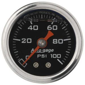 1-1/2in Pressure Gauge - 0-100psi - Black Face