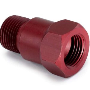 3/8in Npt Aluminum Temp. Adapter Fitting - Red