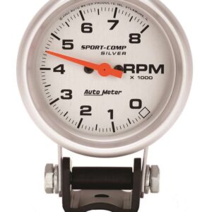Sport Comp 2 5/8in Silver Tach 8000 RPM