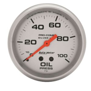 U/L 2-5/8in Silver Liq-Fill Oil 0-100 PSI