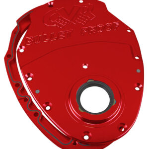 SBC Billet Timing Cover 2-Piece Red