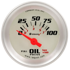 1-1/2 Dia Oil Pressure Gauge Silver 0-100psi