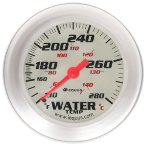 2-5/8 Dia Water Temp Gauge Silver 130-280