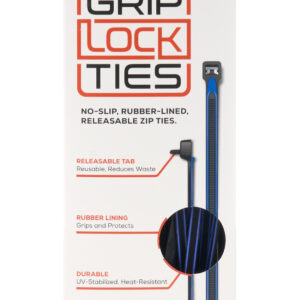 Zip Ties 12in Releasable Black / Blue 48pk