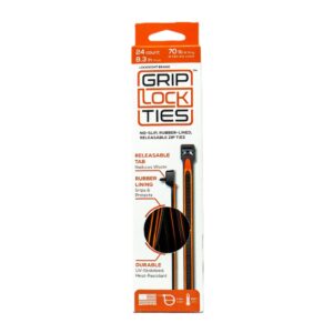 Zip Ties 8in Releasable Black / Orange 24pk