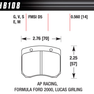 BRAKE PAD AP RACING FRONT CALIPER BLUE 9012