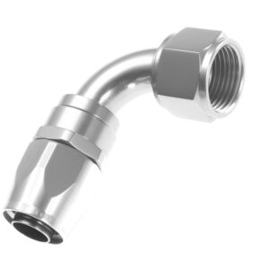 16AN 90 Degree Female Aluminum Hose End Clear