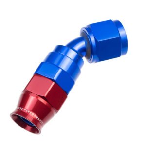 8AN 45 Degree PTFE Reusable Hose End Blue