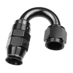 4AN 180 Degree PTFE Reusable Hose End Black