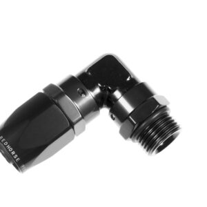 8AN Hose End to 8AN ORB Male Swivel 90Deg Black