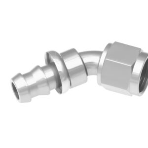 6AN 45 Degree AN Push Lock Hose End Clear