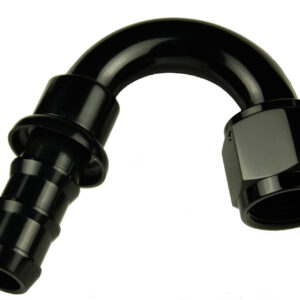 8AN 150 Degree AN/Hose End Push Lock Black