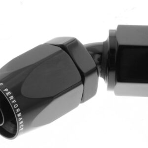 12AN 45Deg Female Alum Hose End Black