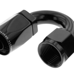 6AN 180Deg Female Alum Hose End Black