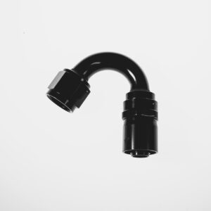 6AN 150Deg Crimp Hose End Black