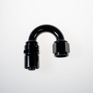 6AN 180Deg Crimp Hose End Black