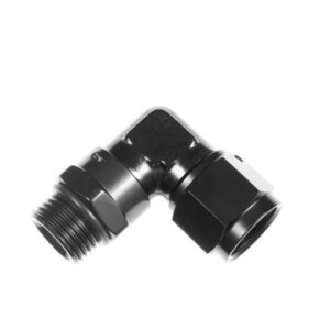 6AN Female to 6AN ORB Male Swivel 90Deg Black