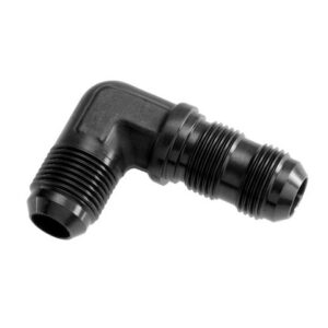 12AN 90Deg Male Bulkhead Adapter Black