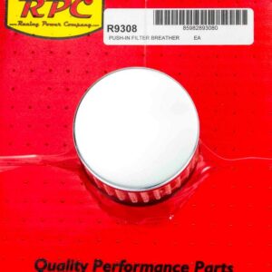 Chrome Push In Breather w/o Shield 3in Tall Each