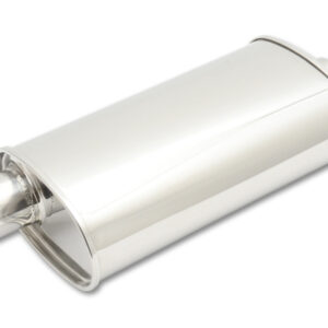 S/S Oval Muffler 2-1/4in In/ 2-1/4in Out