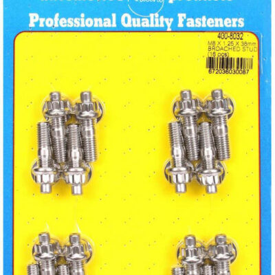 S/S Stud & Nut Kit (16) 8mm x 1.25in x  38mm