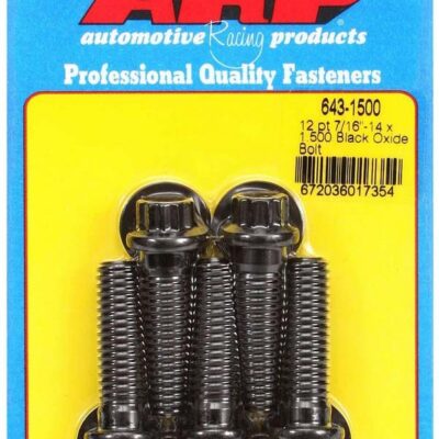 7/16-14 x 1.500 12pt Bolt Kit (5) Black Oxide